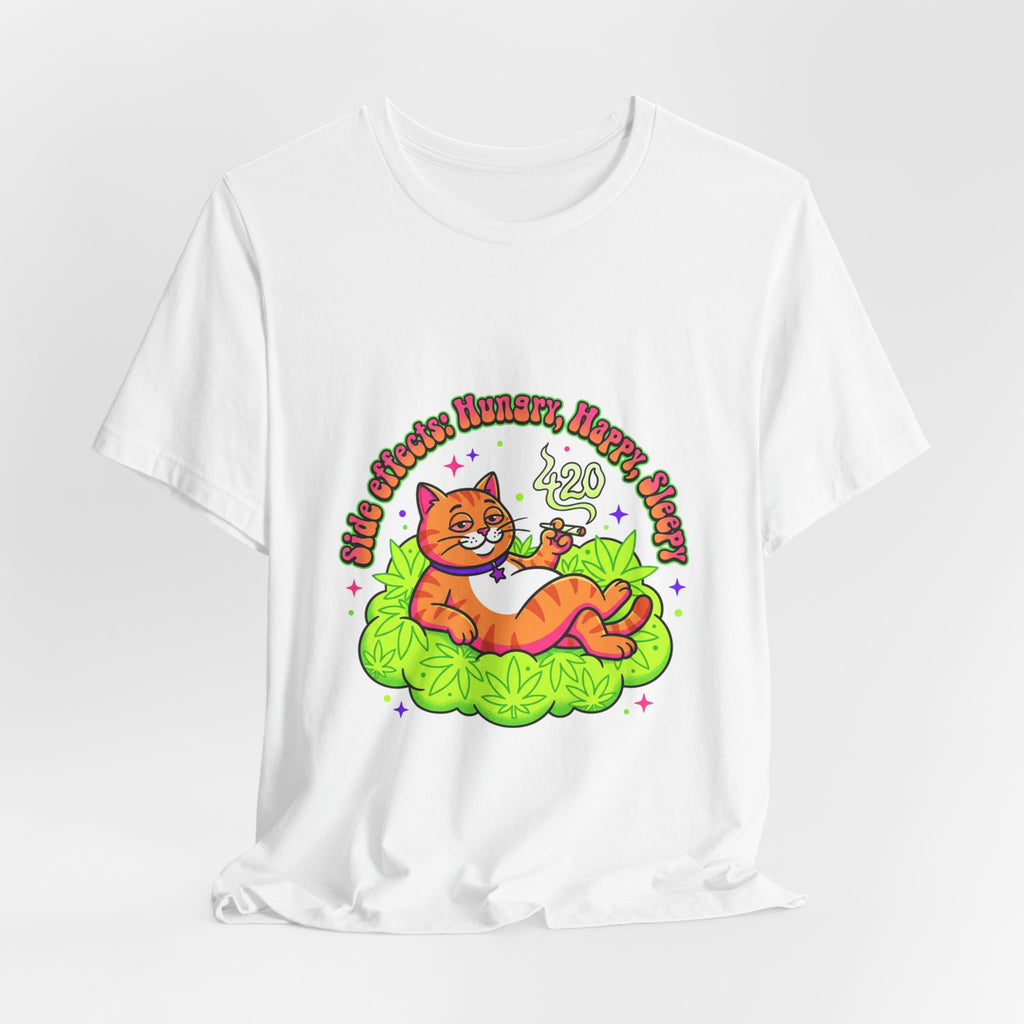 Chill Cat on Cannabis Cloud Tee | 420 Stoner Humor, psychedelic weed shirt