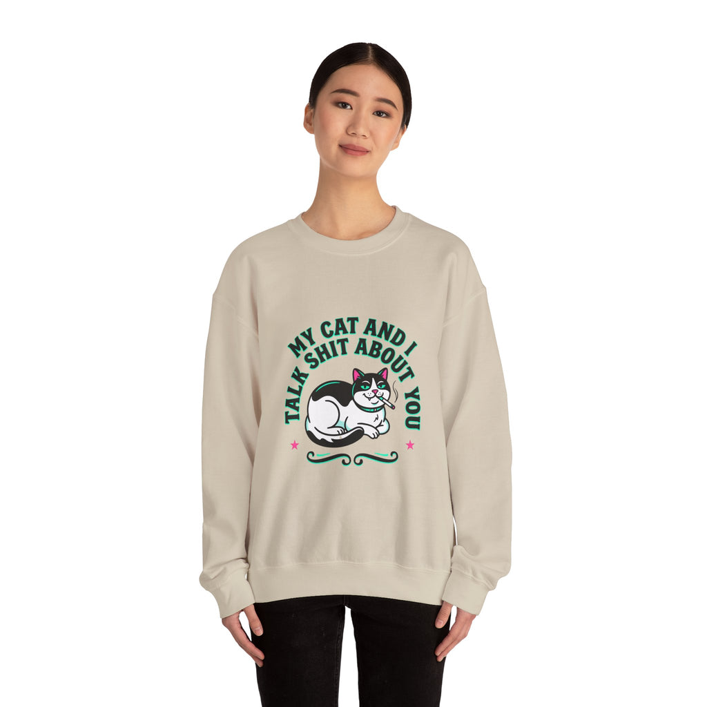 Funny Cat Motto Sweatshirt | black cat, retro cat