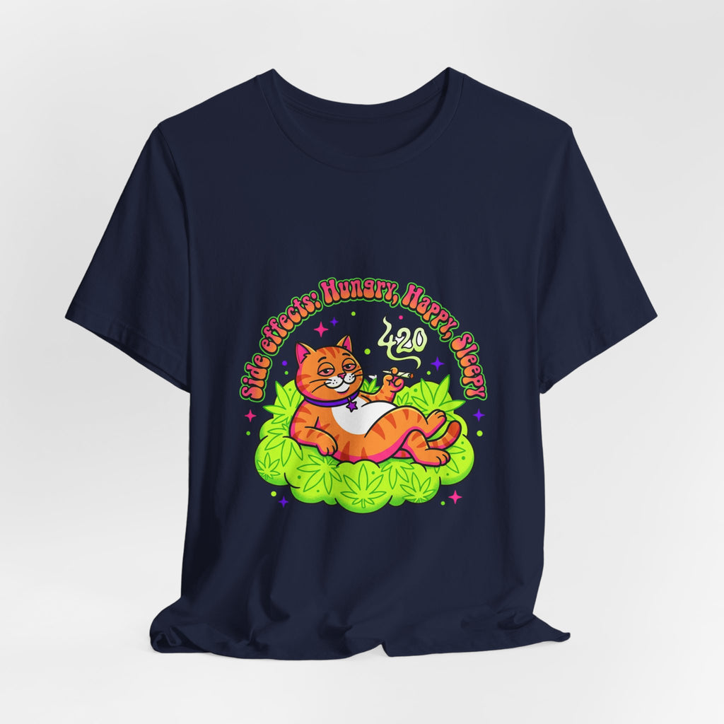 Chill Cat on Cannabis Cloud Tee | 420 Stoner Humor, psychedelic weed shirt
