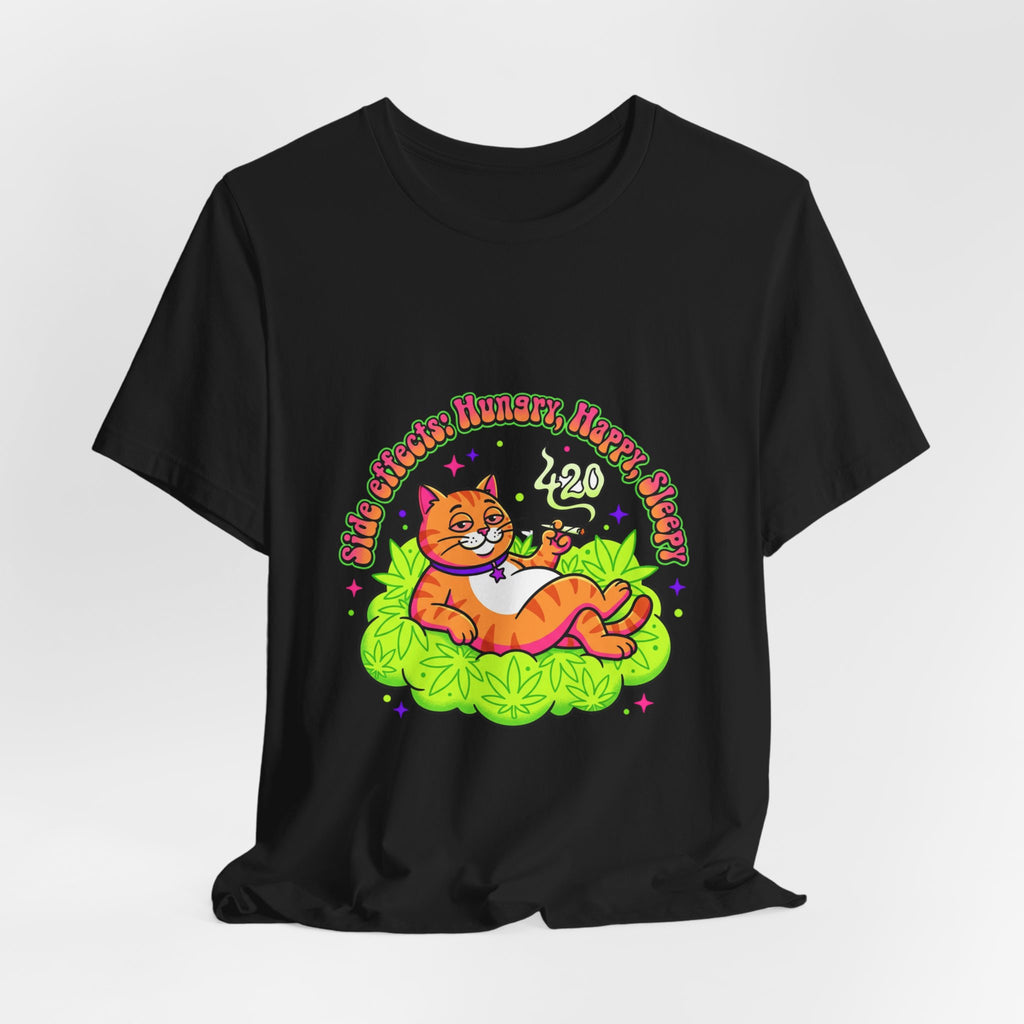 Chill Cat on Cannabis Cloud Tee | 420 Stoner Humor, psychedelic weed shirt