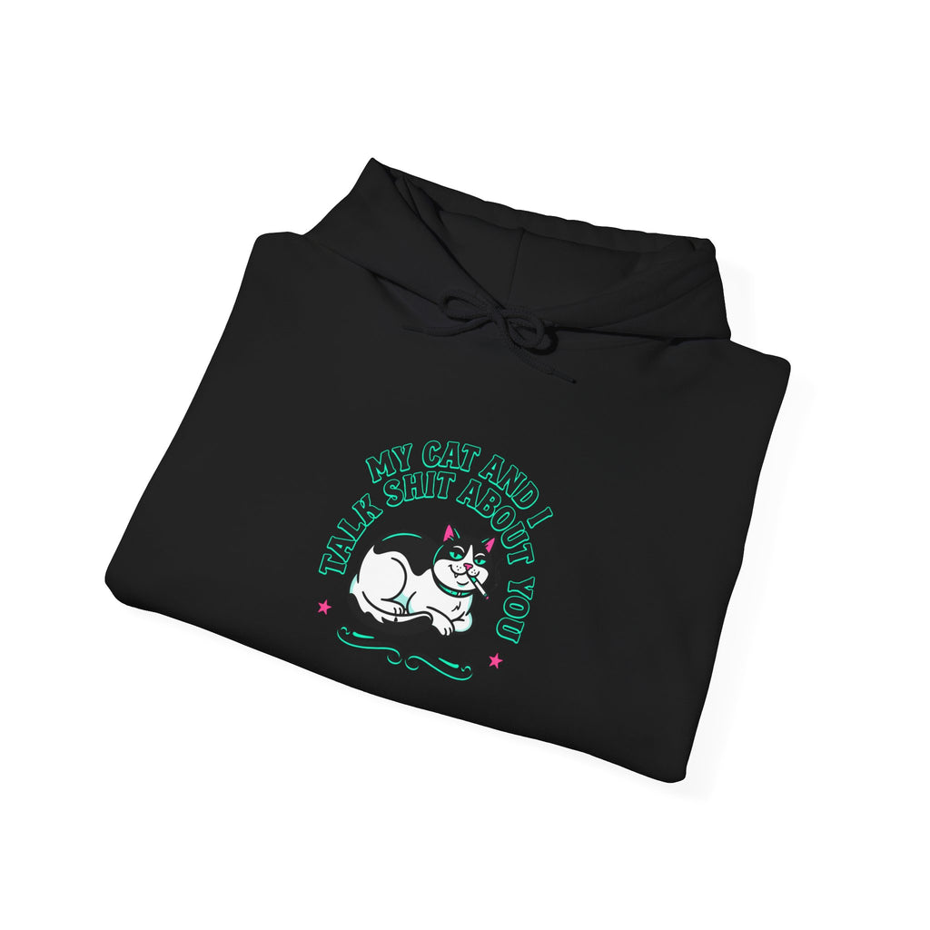 Talks My Cat and I Shit About You Hoodie | funny cat shirt, meme cat