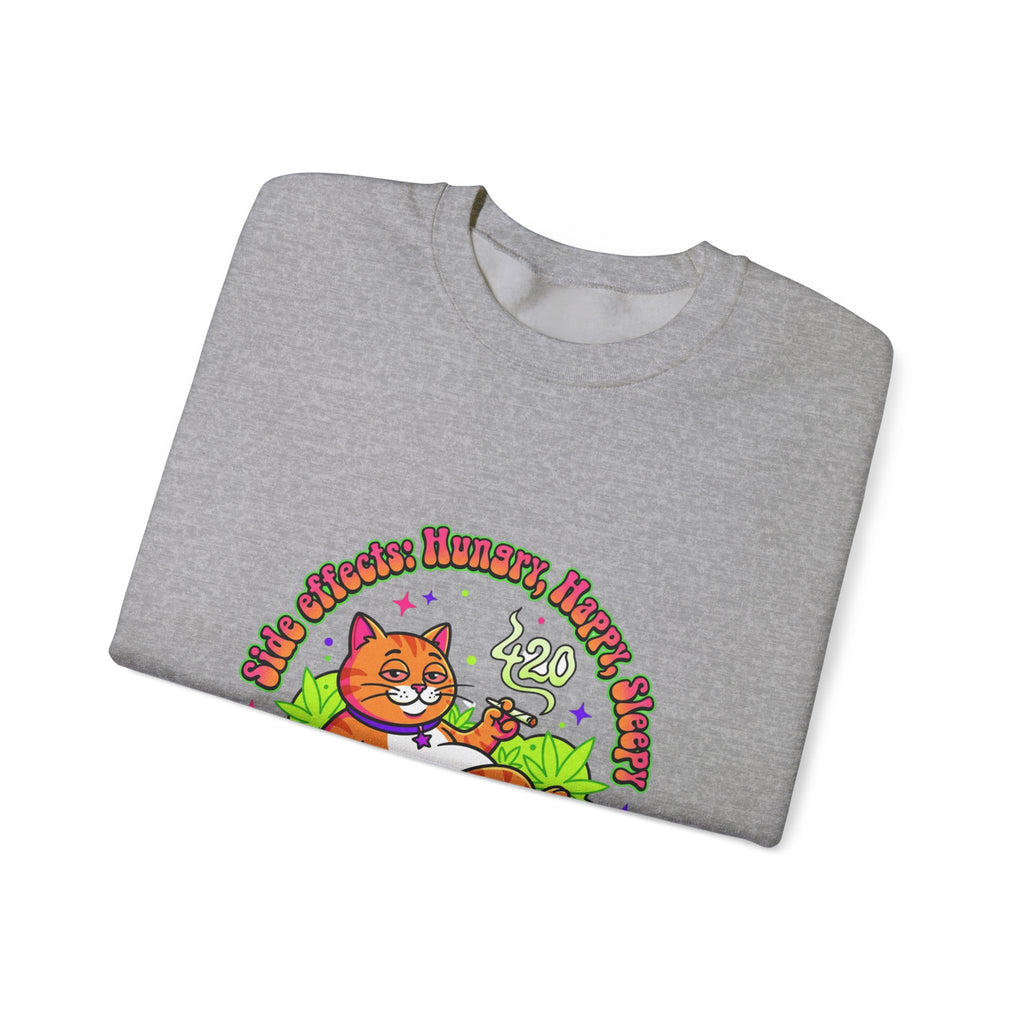 Chill Cat on Bud Sweatshirt | cannabis 420 stoner psychedelic