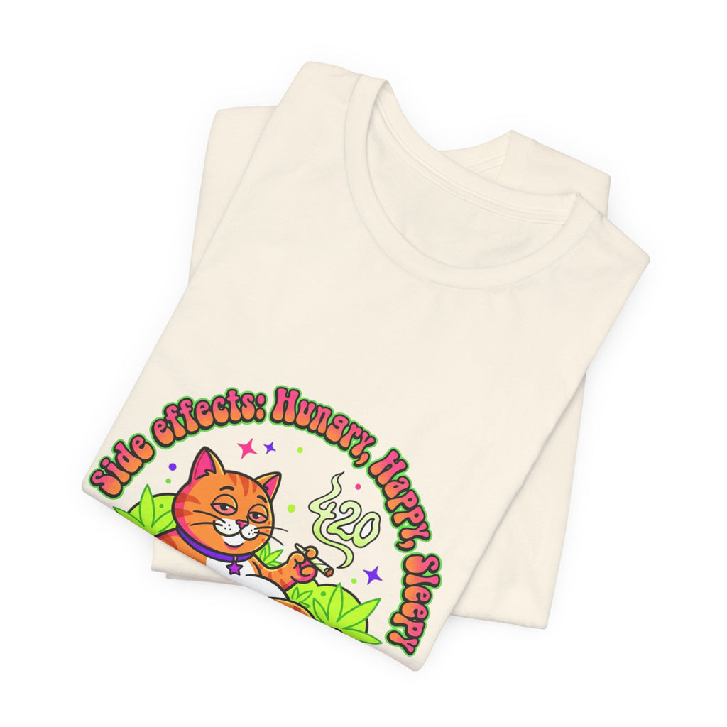 Chill Cat on Cannabis Cloud Tee | 420 Stoner Humor, psychedelic weed shirt