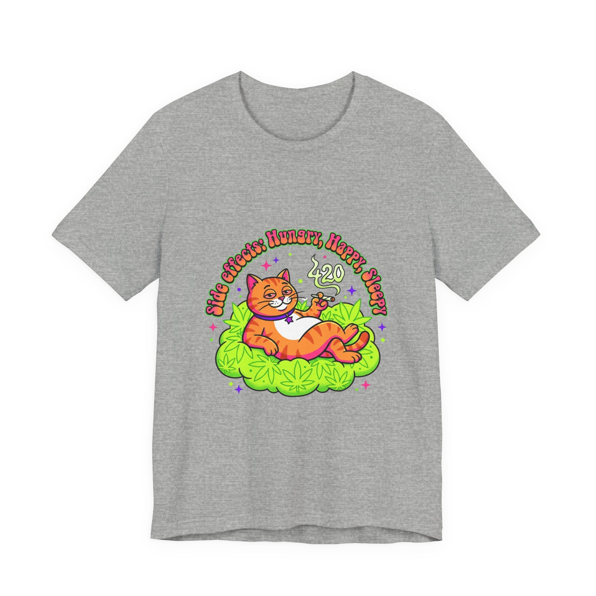 Chill Cat on Cannabis Cloud Tee | 420 Stoner Humor, psychedelic weed shirt