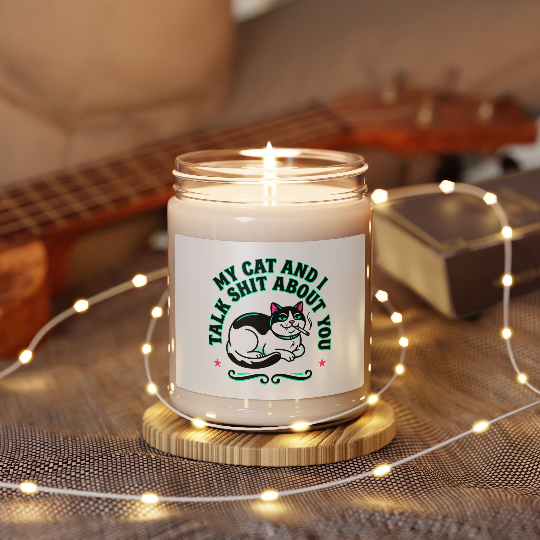 Funny Cat Quote Candle | Scented Soy Candle, 9oz | Witchy Cat, Meme Cat
