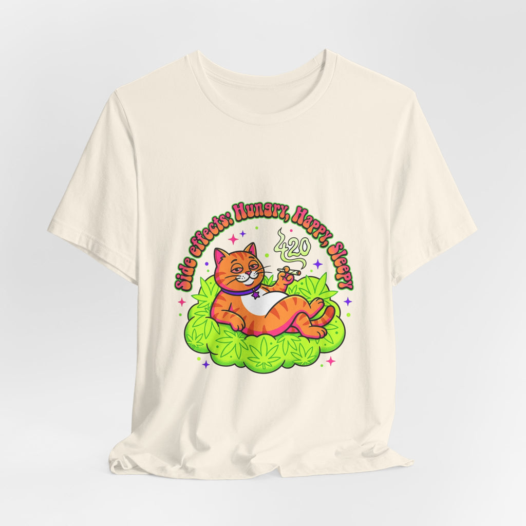 Chill Cat on Cannabis Cloud Tee | 420 Stoner Humor, psychedelic weed shirt
