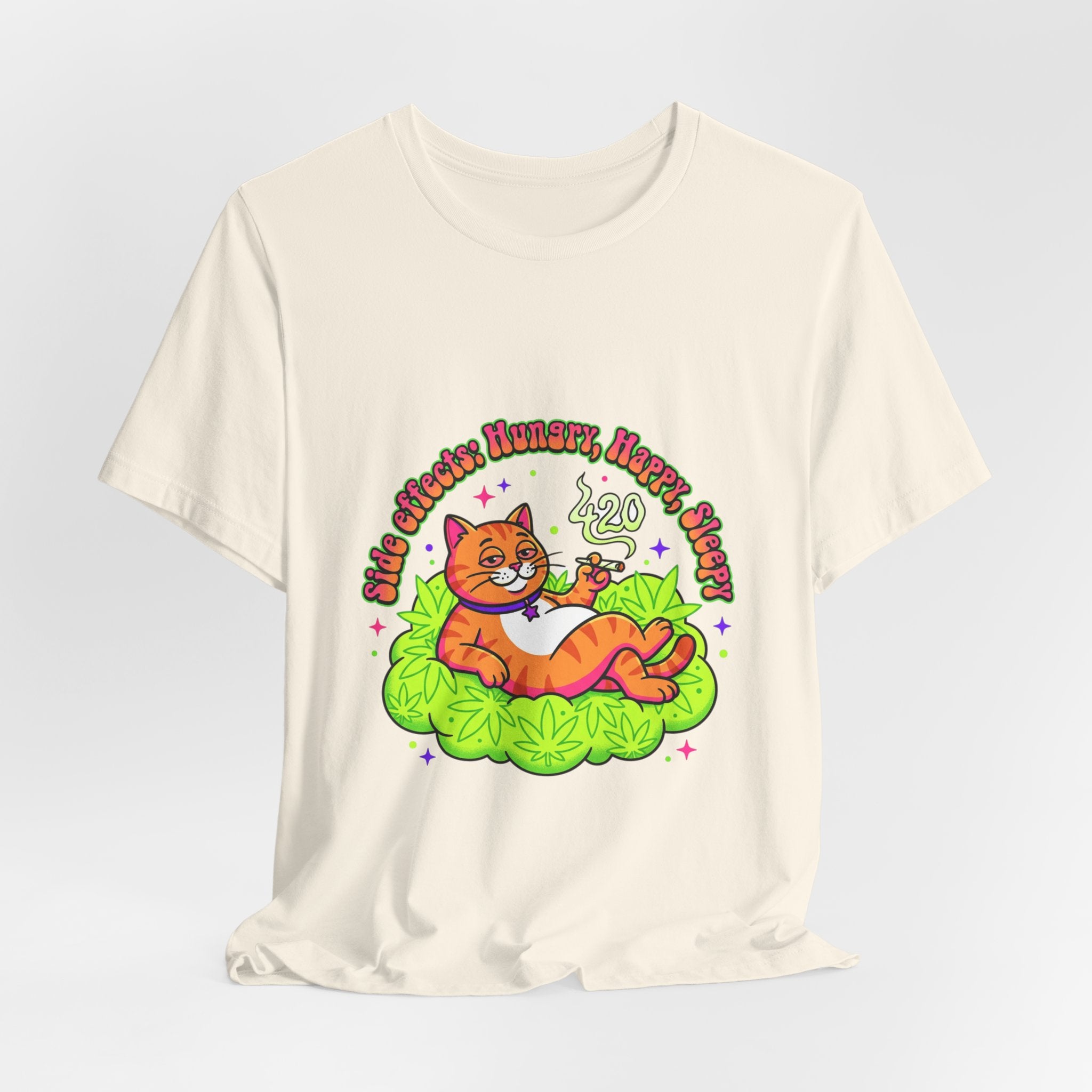 Chill Cat on Cannabis Cloud Tee | 420 Stoner Humor, psychedelic weed shirt