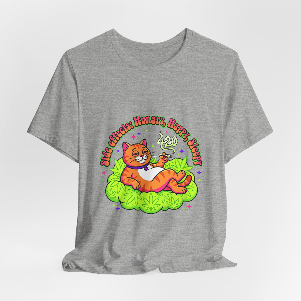 Chill Cat on Cannabis Cloud Tee | 420 Stoner Humor, psychedelic weed shirt