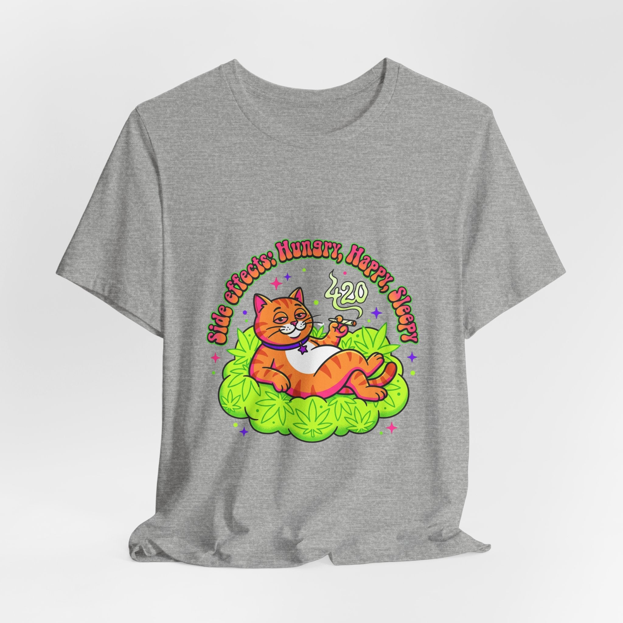 Chill Cat on Cannabis Cloud Tee | 420 Stoner Humor, psychedelic weed shirt