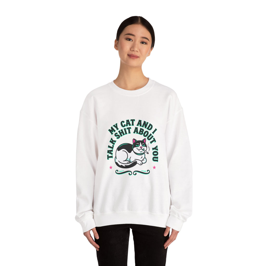 Funny Cat Motto Sweatshirt | black cat, retro cat