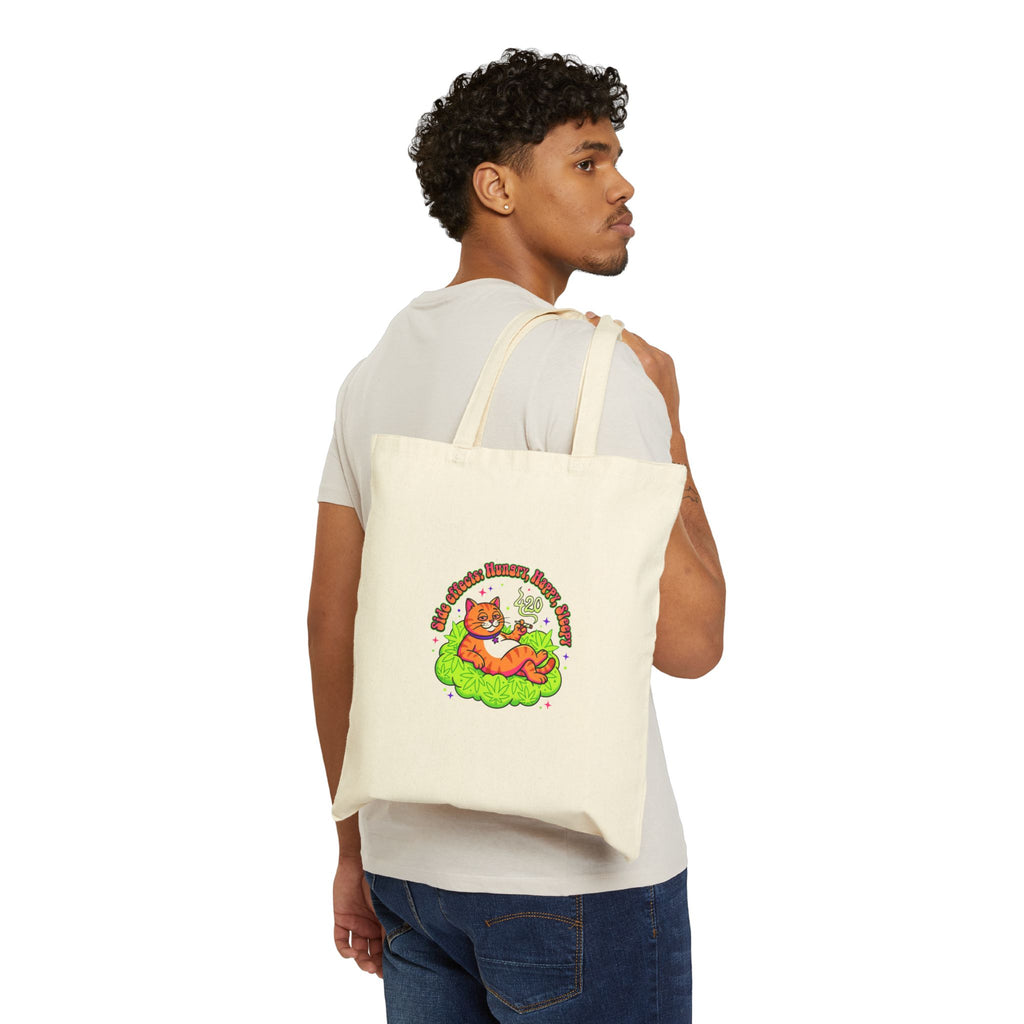 Chill Kitty on a Cloud Tote | 420 cannabis, stoner humor