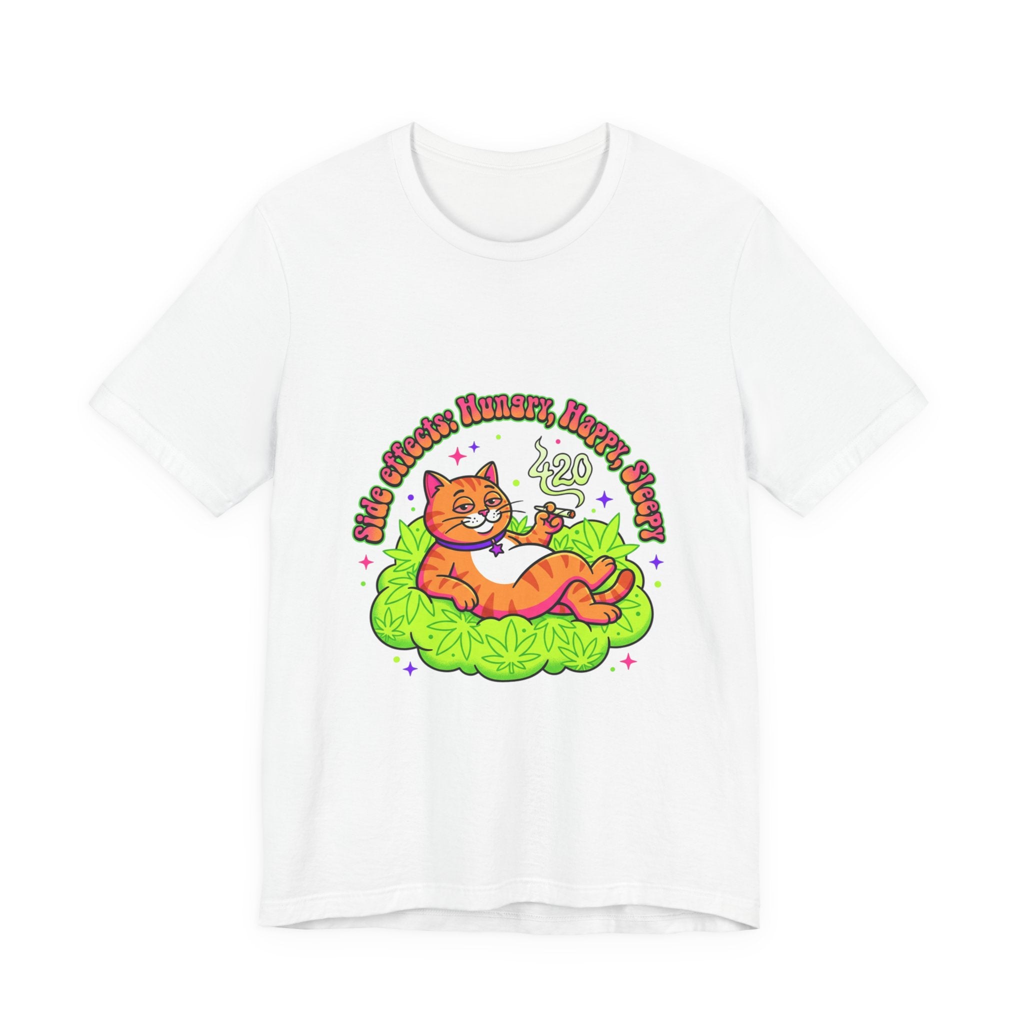 Chill Cat on Cannabis Cloud Tee | 420 Stoner Humor, psychedelic weed shirt