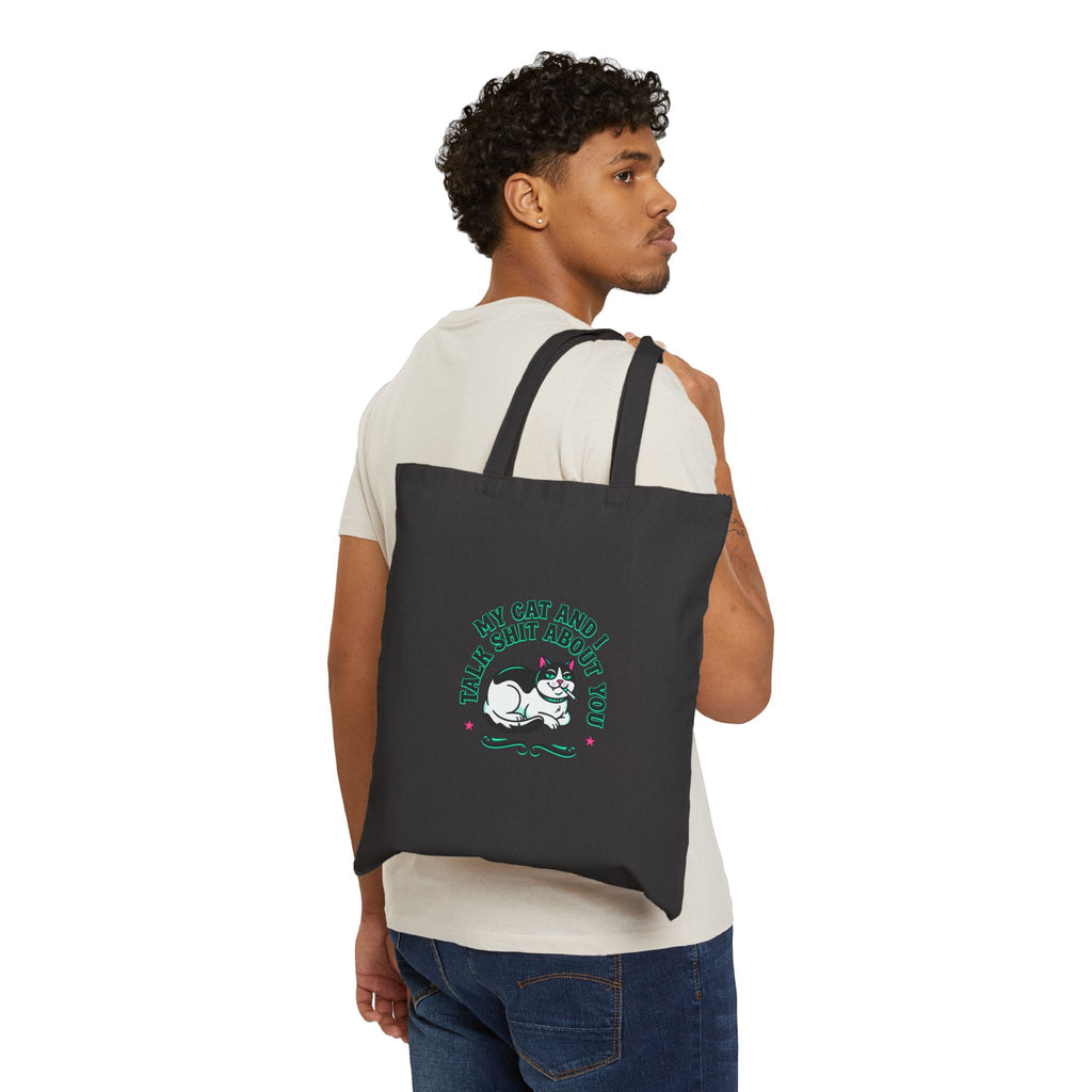 Talk My Cat and I Tote Bag | funny cat, meme cat