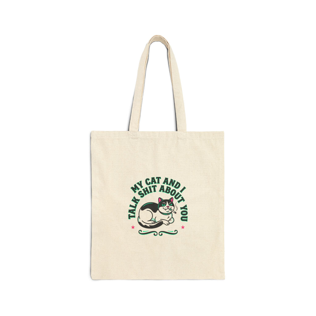 Talk My Cat and I Tote Bag | funny cat, meme cat