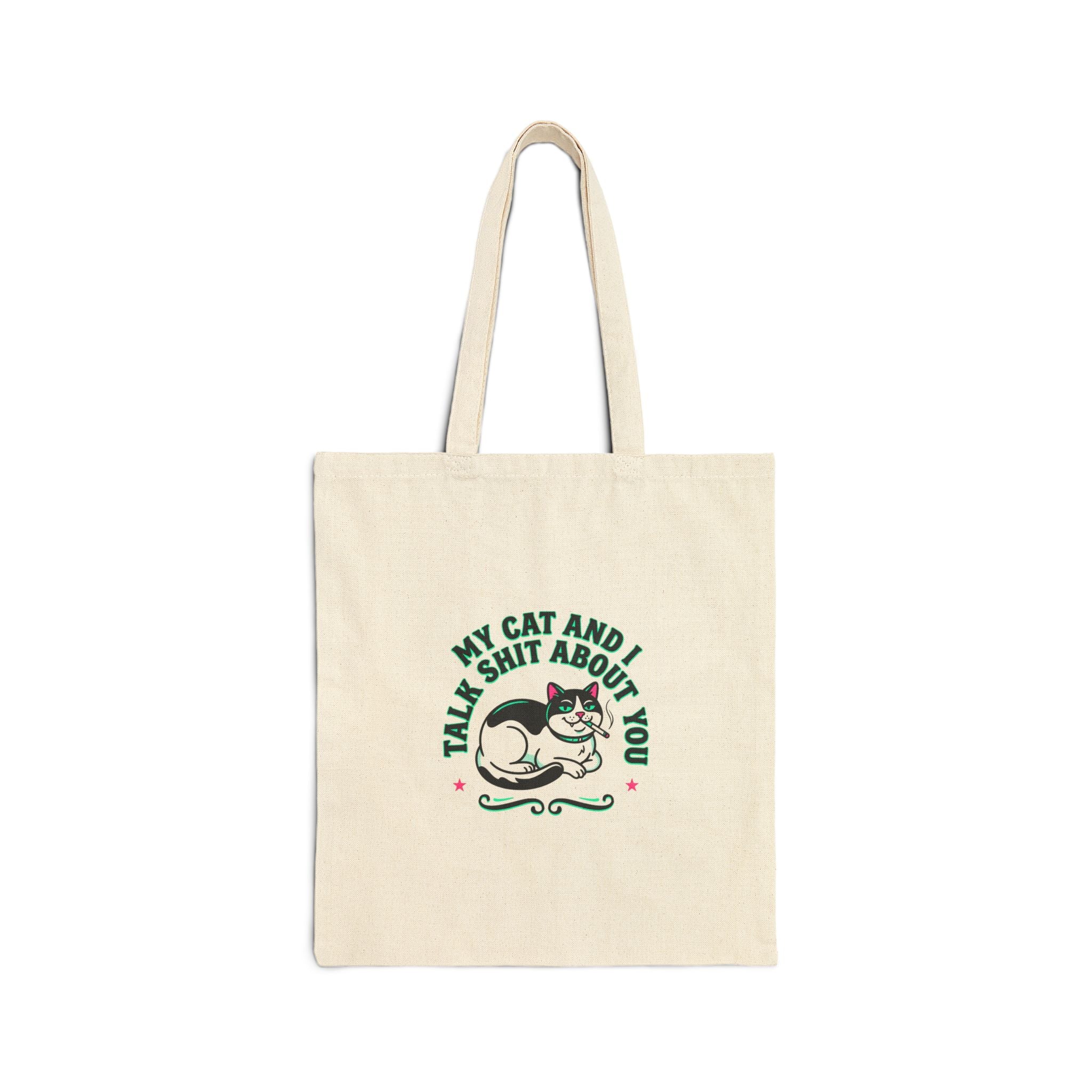 Talk My Cat and I Tote Bag | funny cat, meme cat