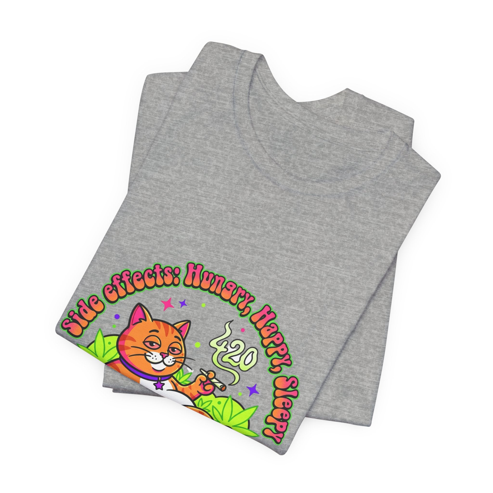 Chill Cat on Cannabis Cloud Tee | 420 Stoner Humor, psychedelic weed shirt