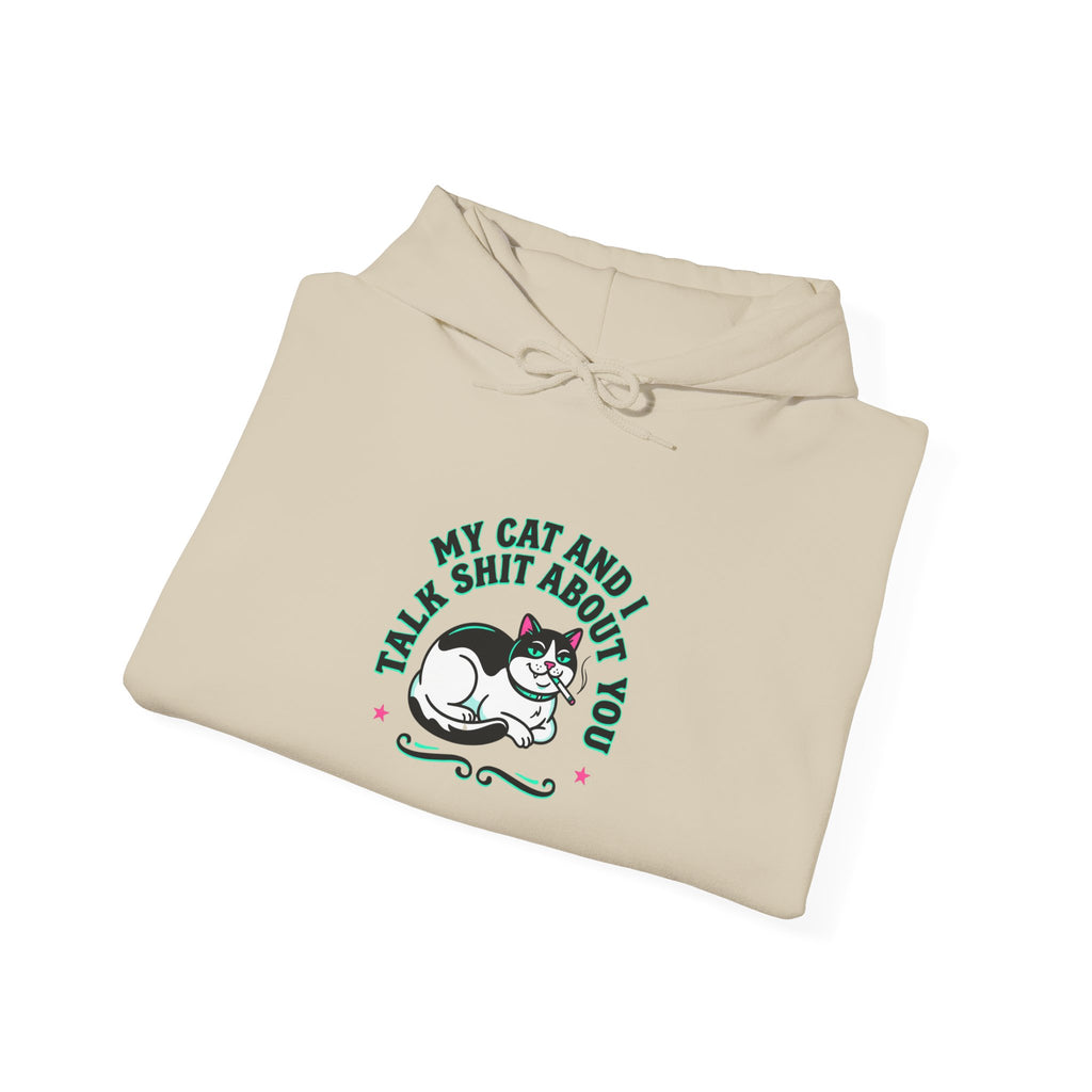 Talks My Cat and I Shit About You Hoodie | funny cat shirt, meme cat