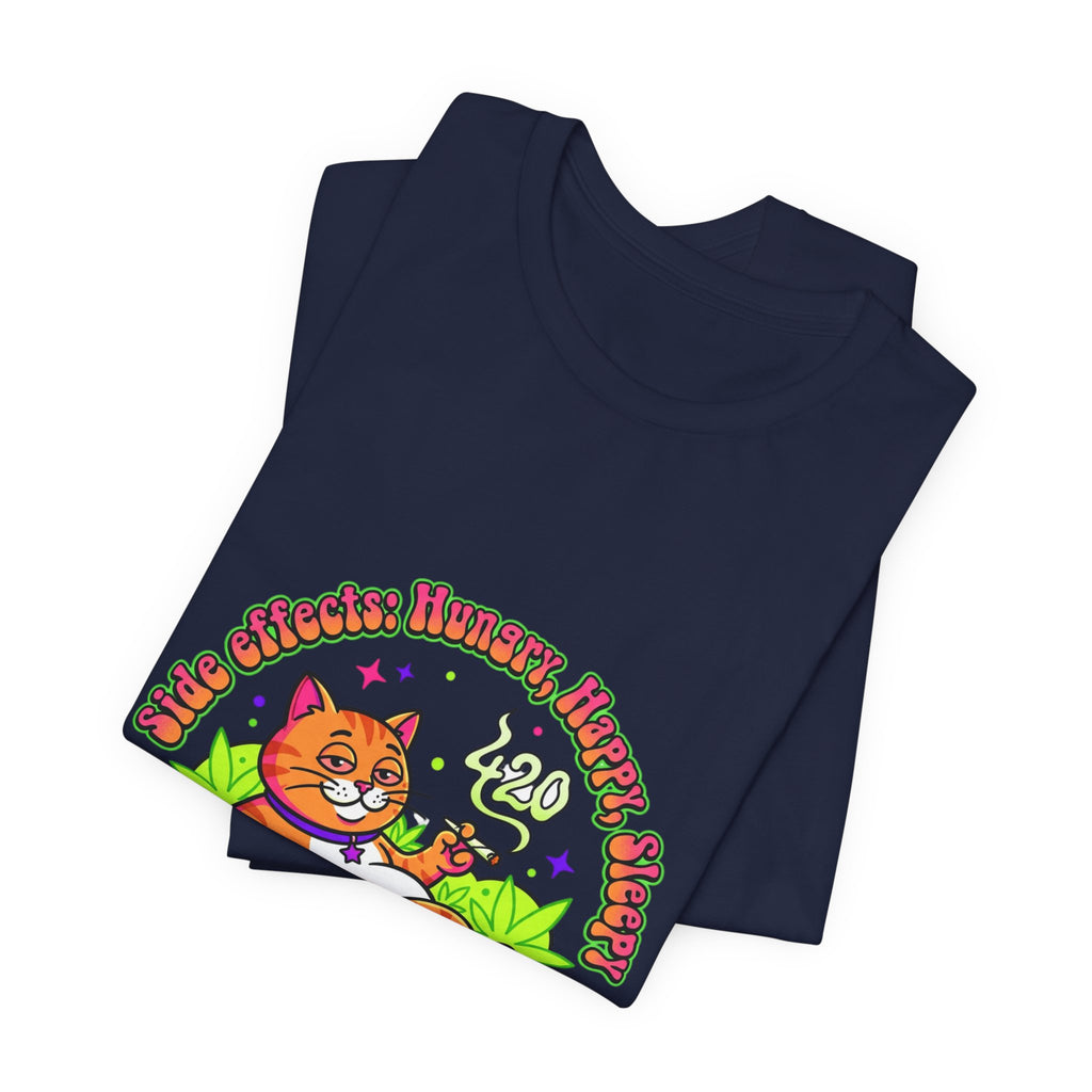 Chill Cat on Cannabis Cloud Tee | 420 Stoner Humor, psychedelic weed shirt