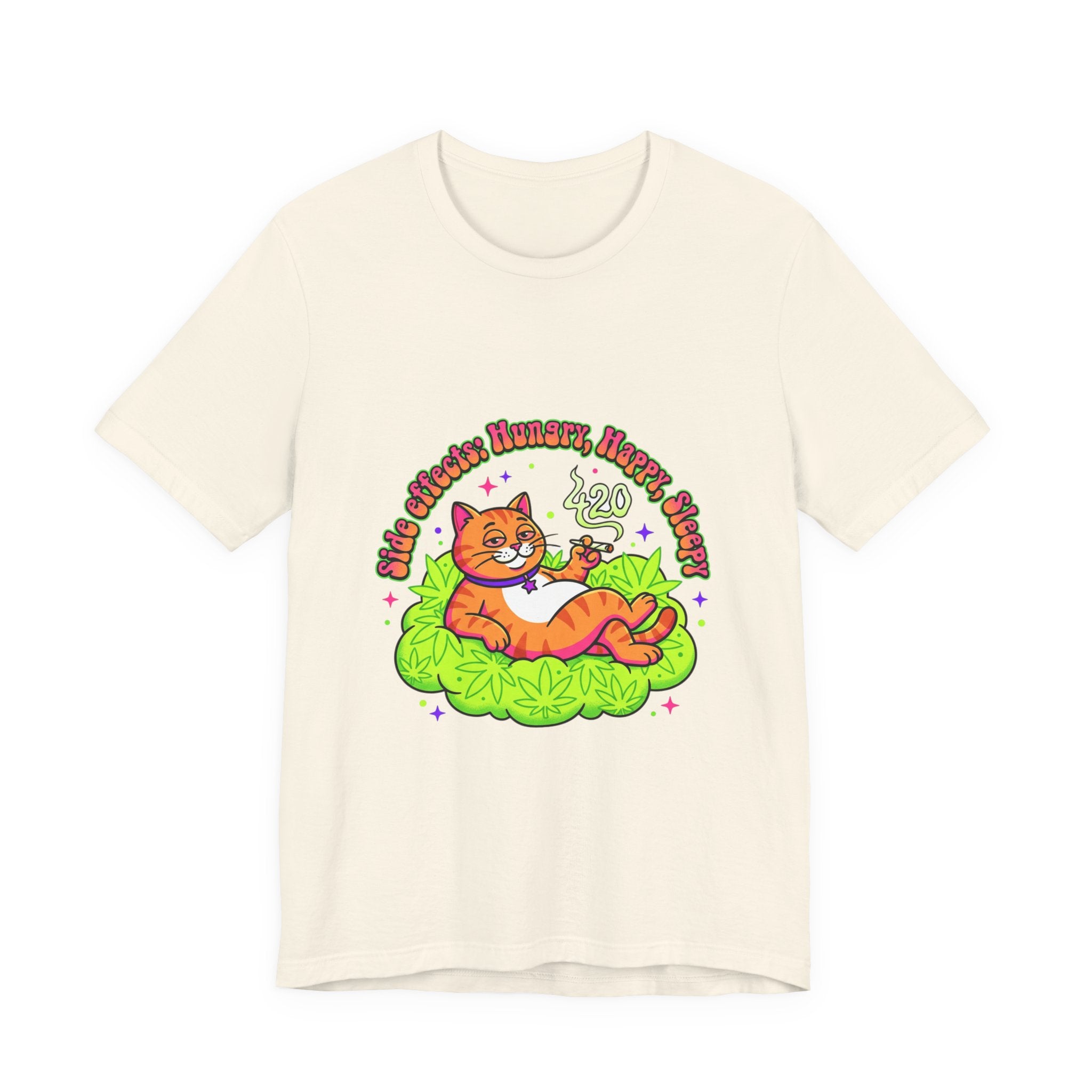 Chill Cat on Cannabis Cloud Tee | 420 Stoner Humor, psychedelic weed shirt