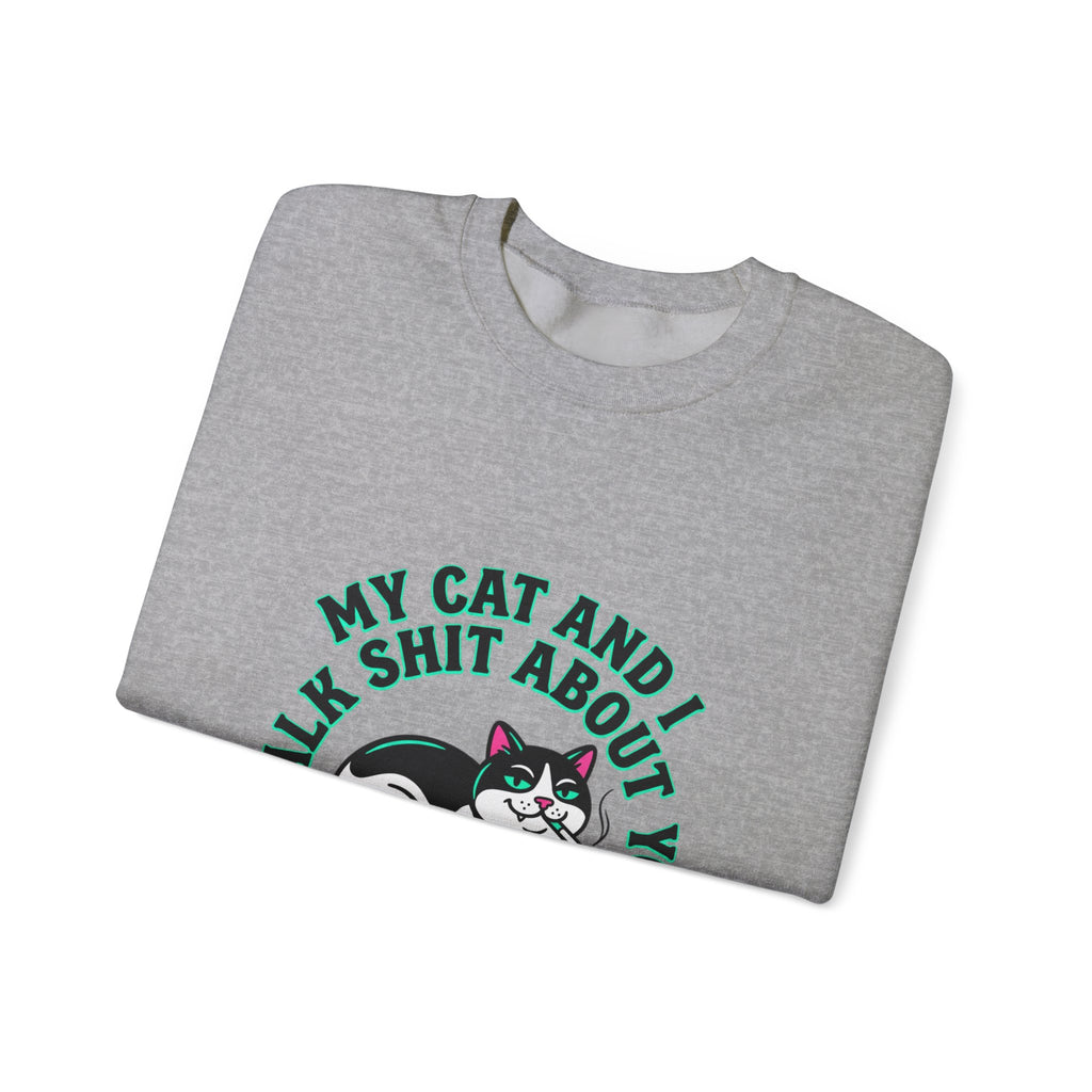 Funny Cat Motto Sweatshirt | black cat, retro cat